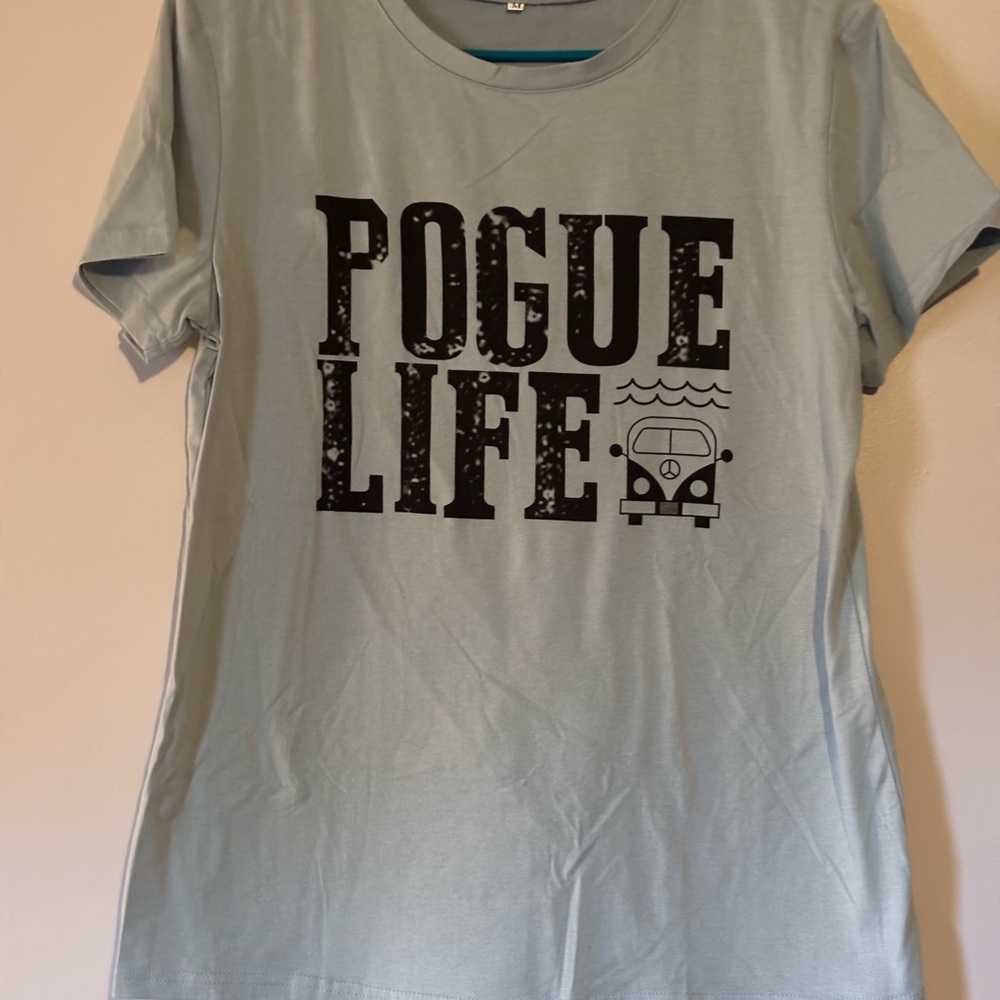 Blue and Black Fitted Polo Short Sleeve Top